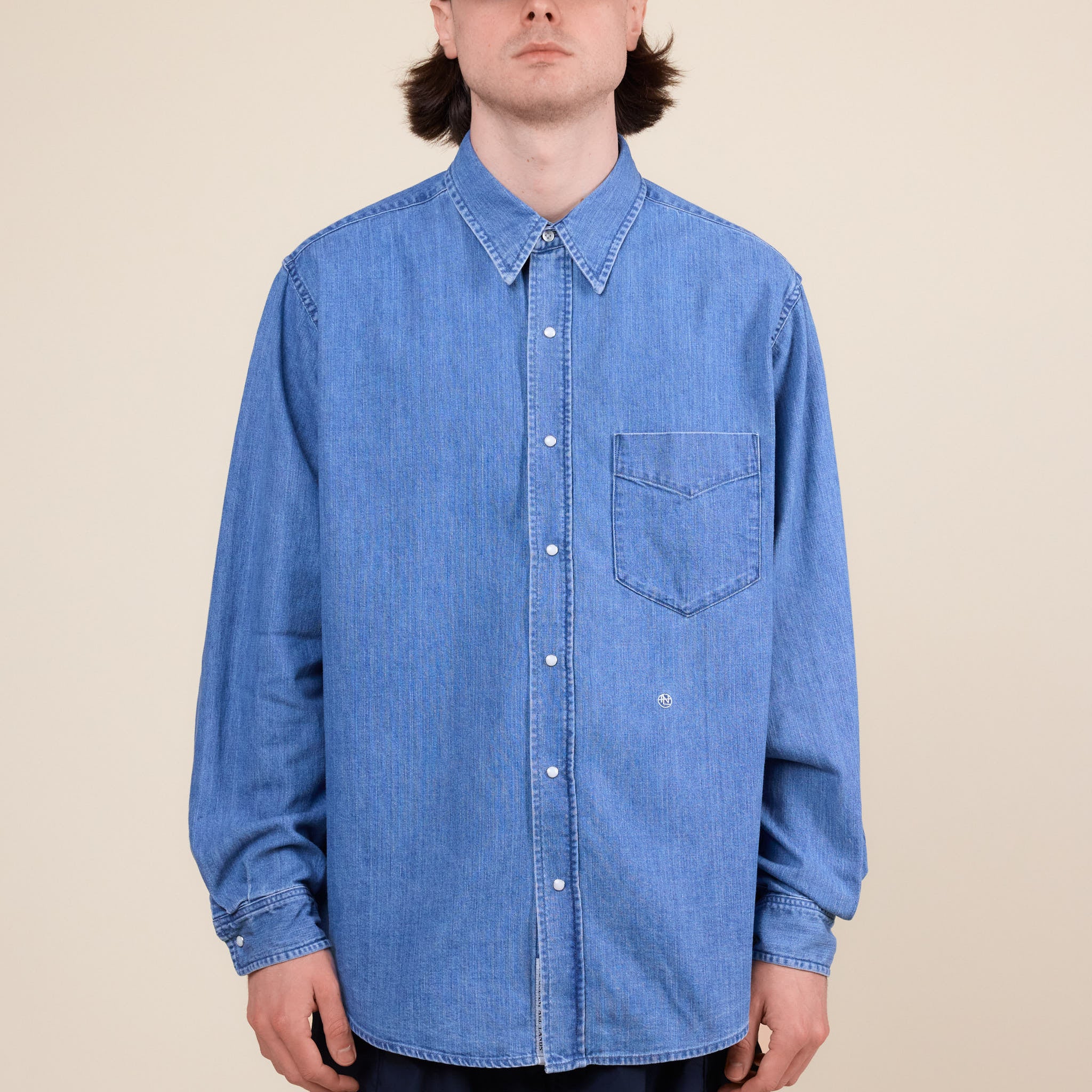Nanamica - Regular Collar Light Denim Shirt - Indigo