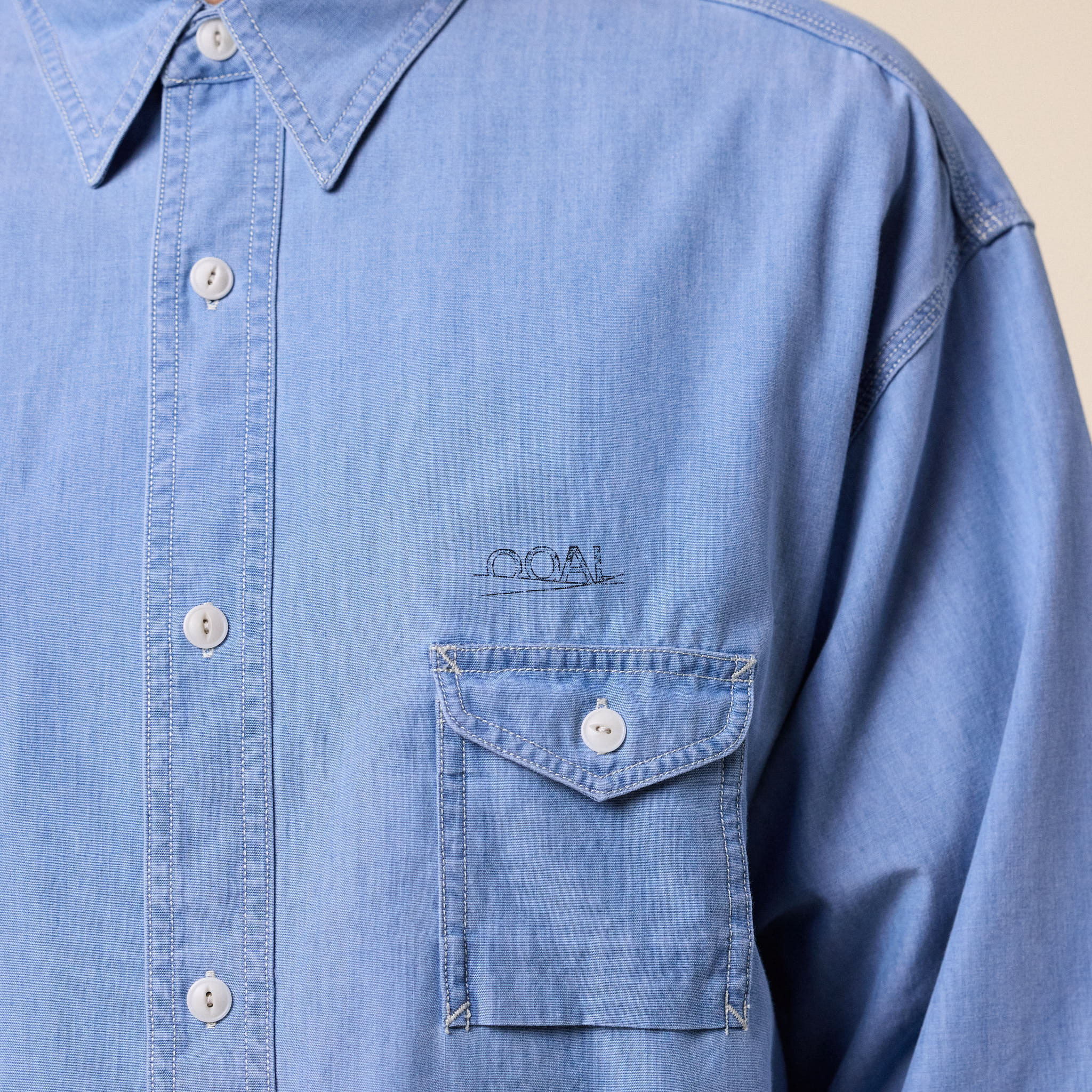 Nanamica - Regular Collar Chambray Shirt - Light Indigo