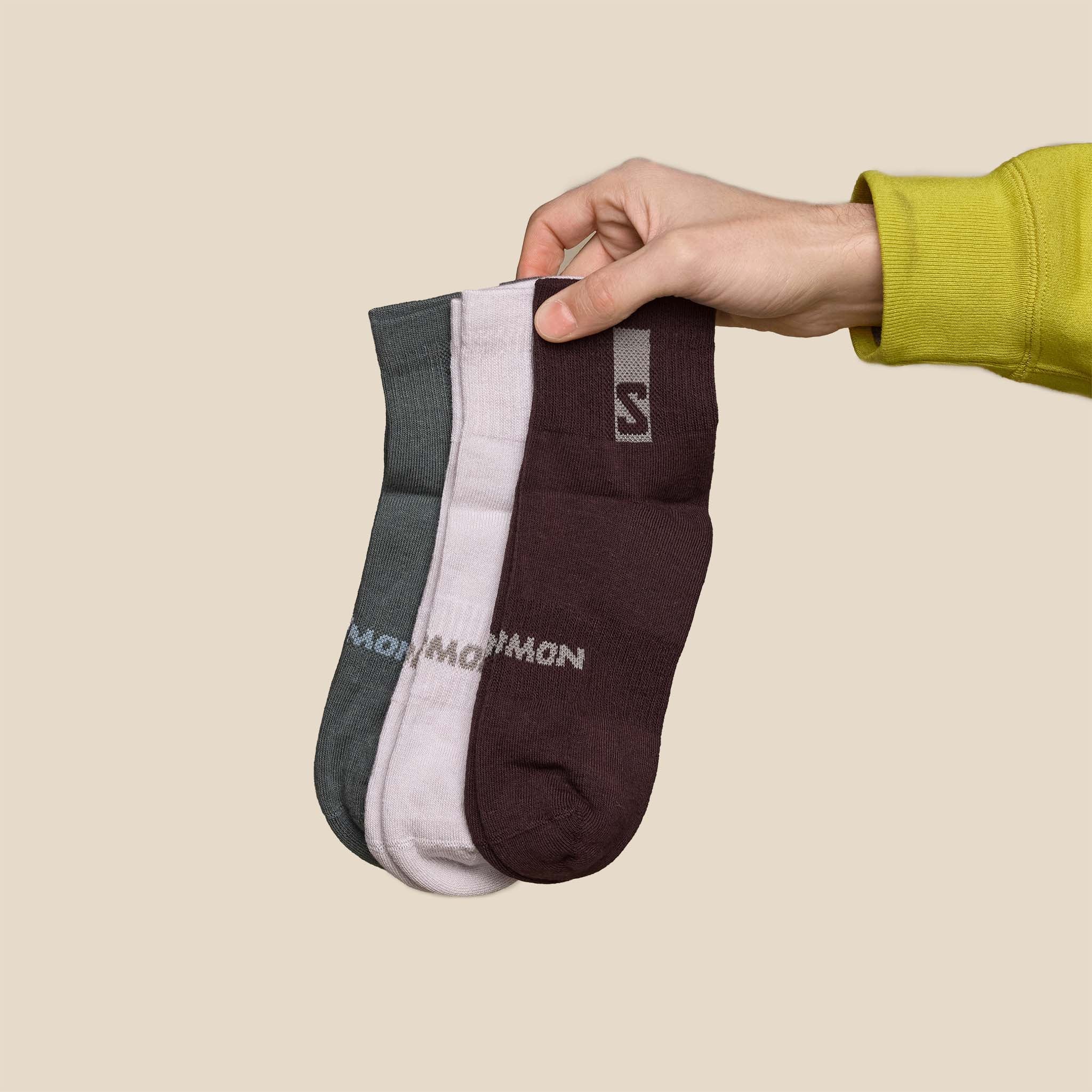 Salomon - Everyday Ankle Sock 3 Pack - Silver Cloud / Sedona Sage / French Roast