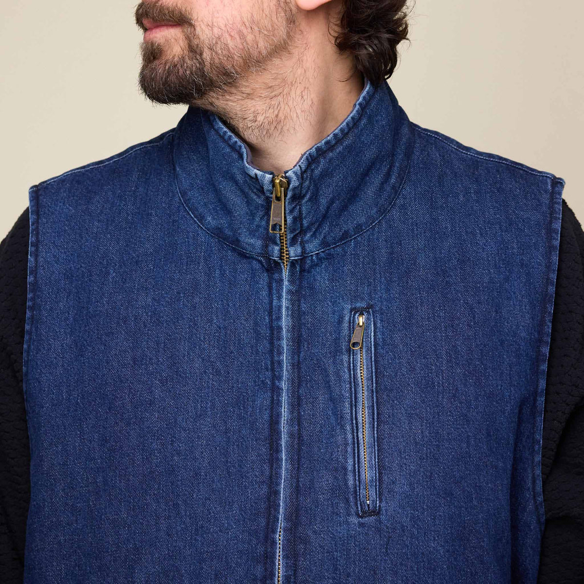 S.F.C Stripes For Creative - Worker Denim Vest Jacket - Indigo 