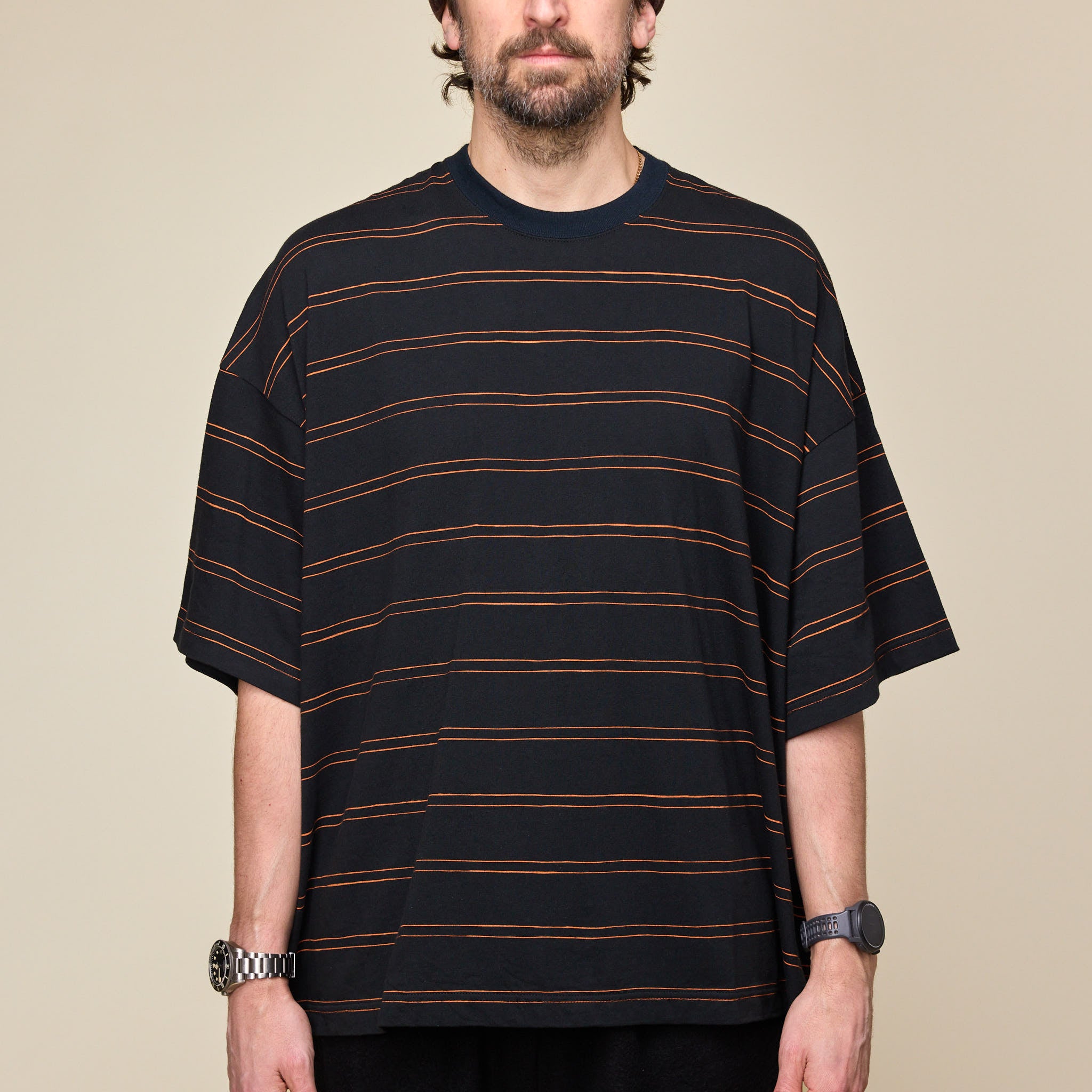 S.F.C Stripes For Creative - Double Side Stripe T-Shirt - Black Orange