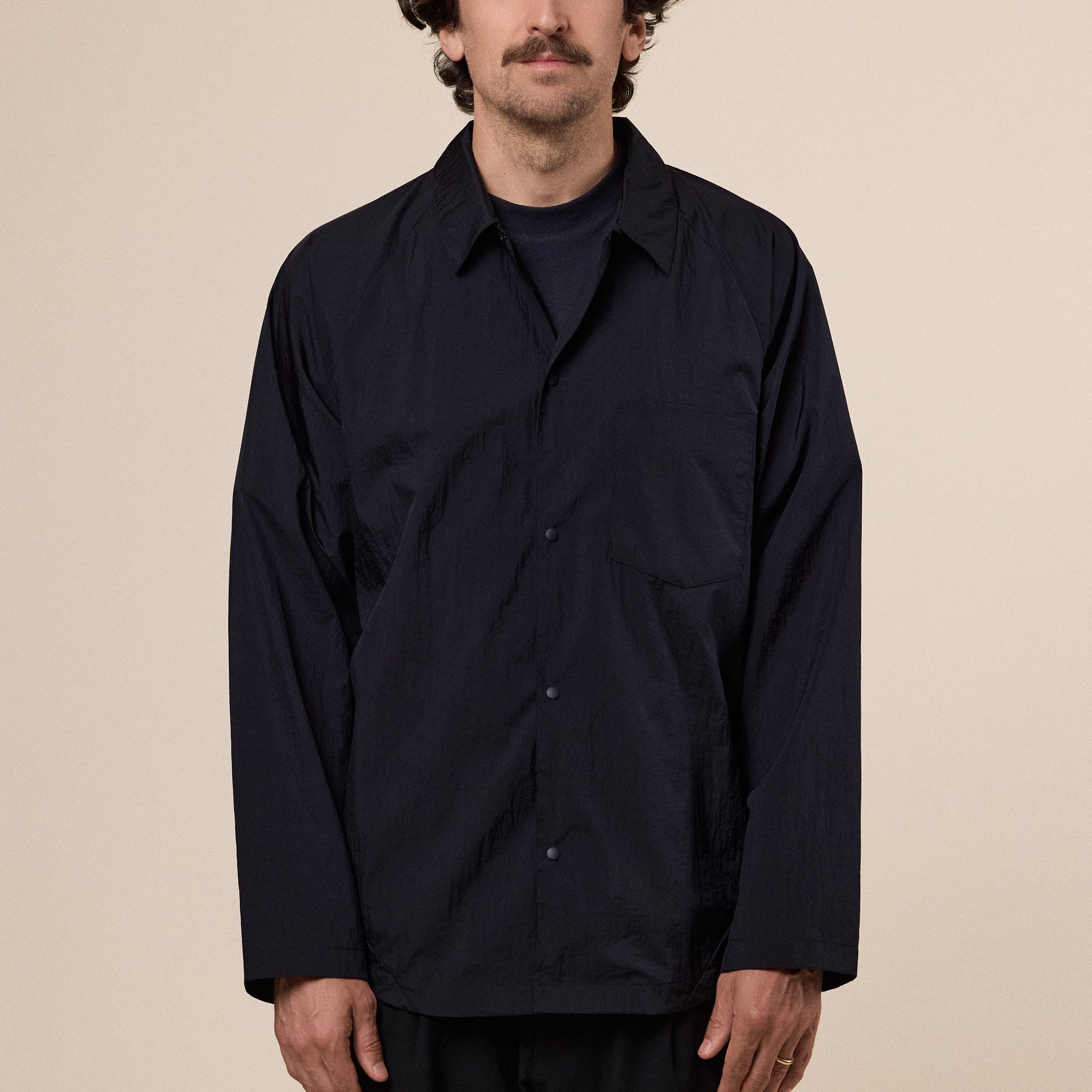 Goldwin - Sheer Nylon Wind Shirt - Black