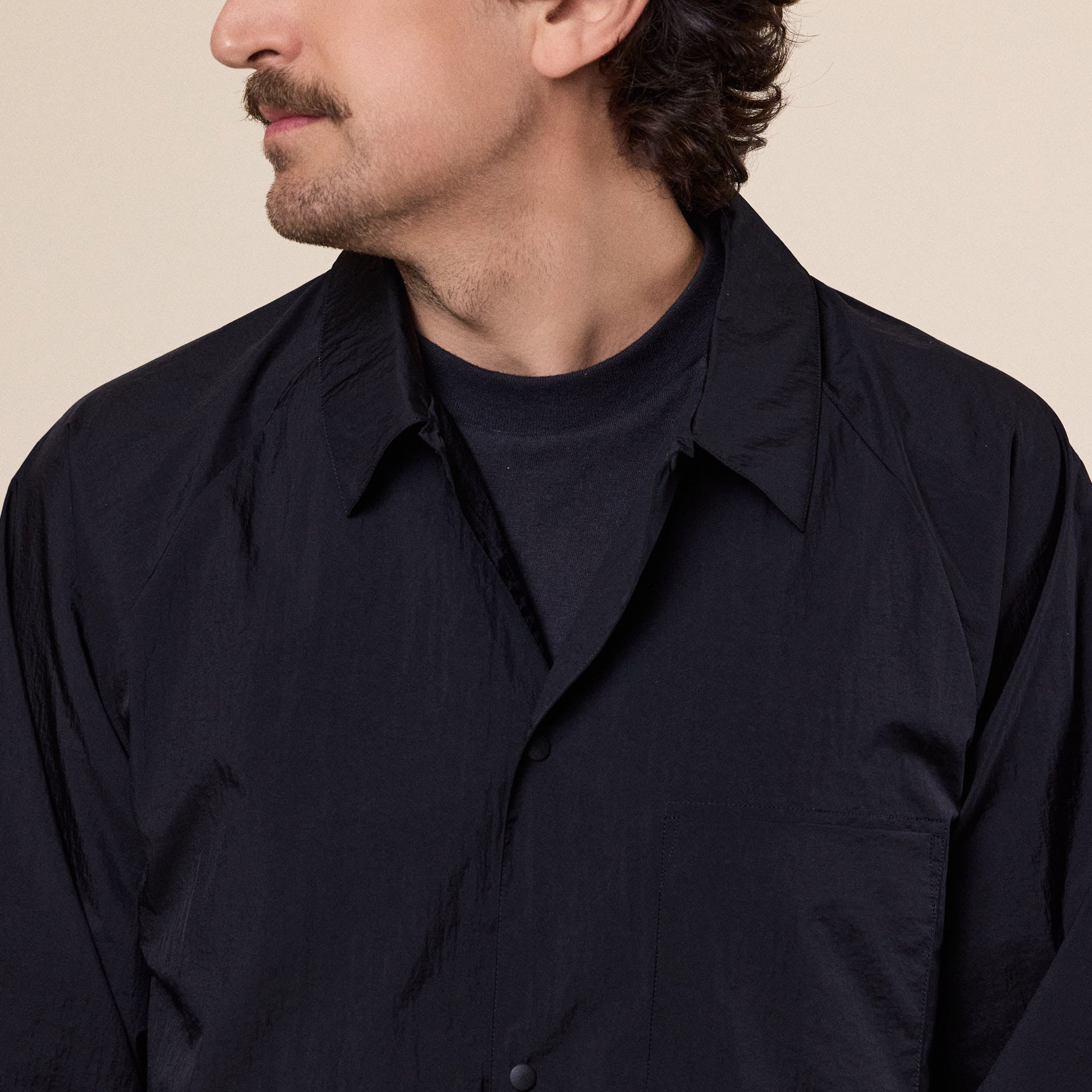 Goldwin - Sheer Nylon Wind Shirt - Black