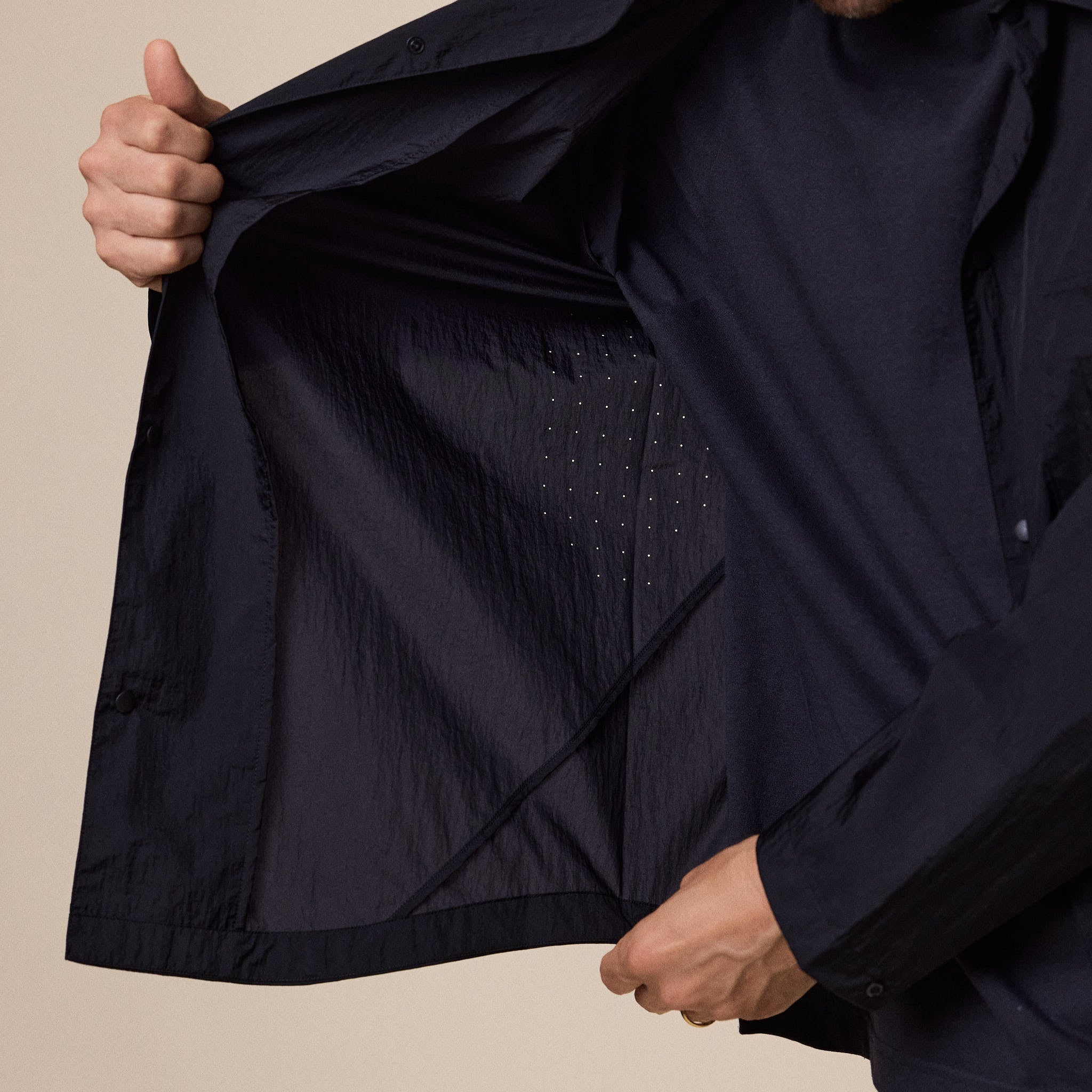 Goldwin - Sheer Nylon Wind Shirt - Black