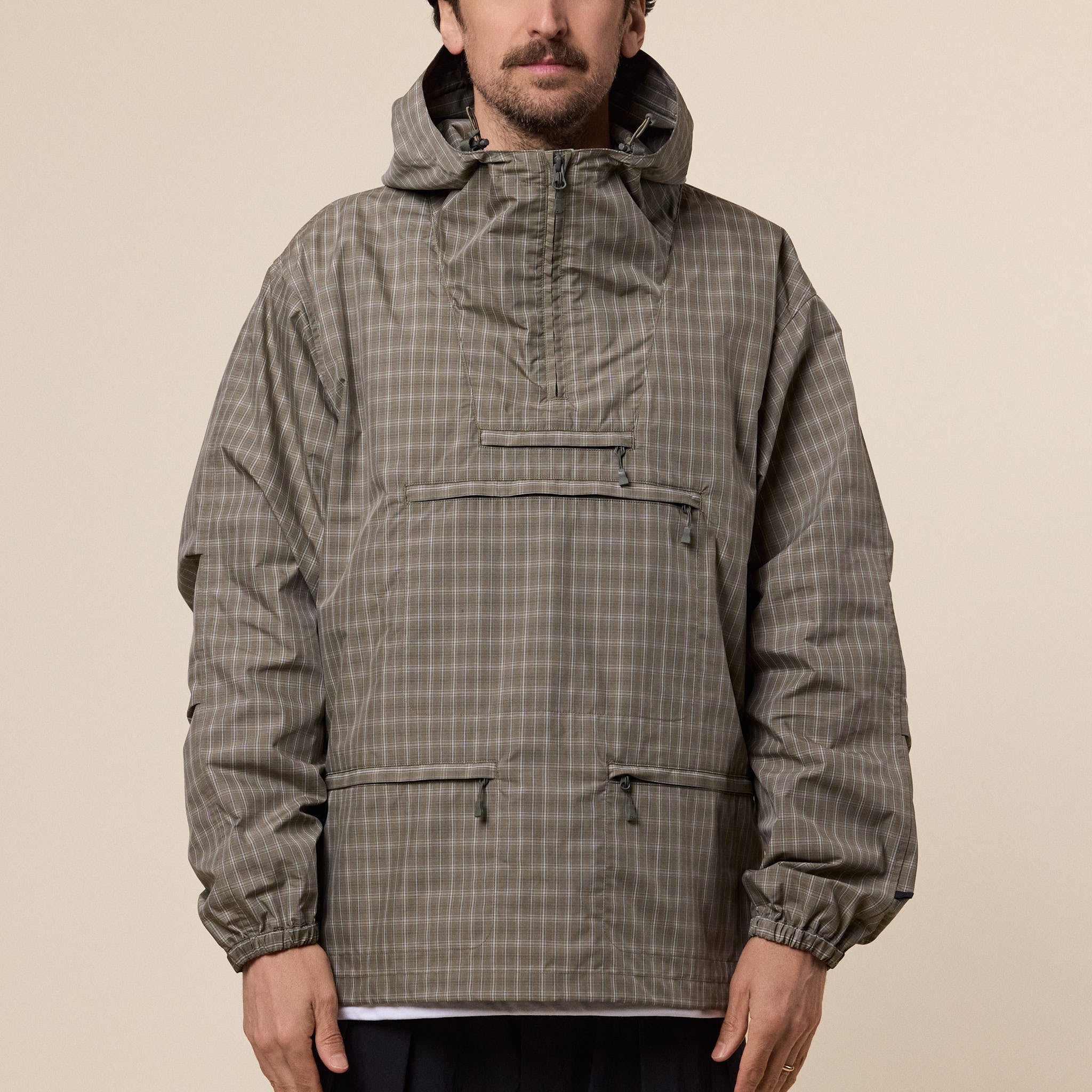 DAIWA Pier 39 - Tech Anorak Jacket Summer Plaid - Sage Grey
