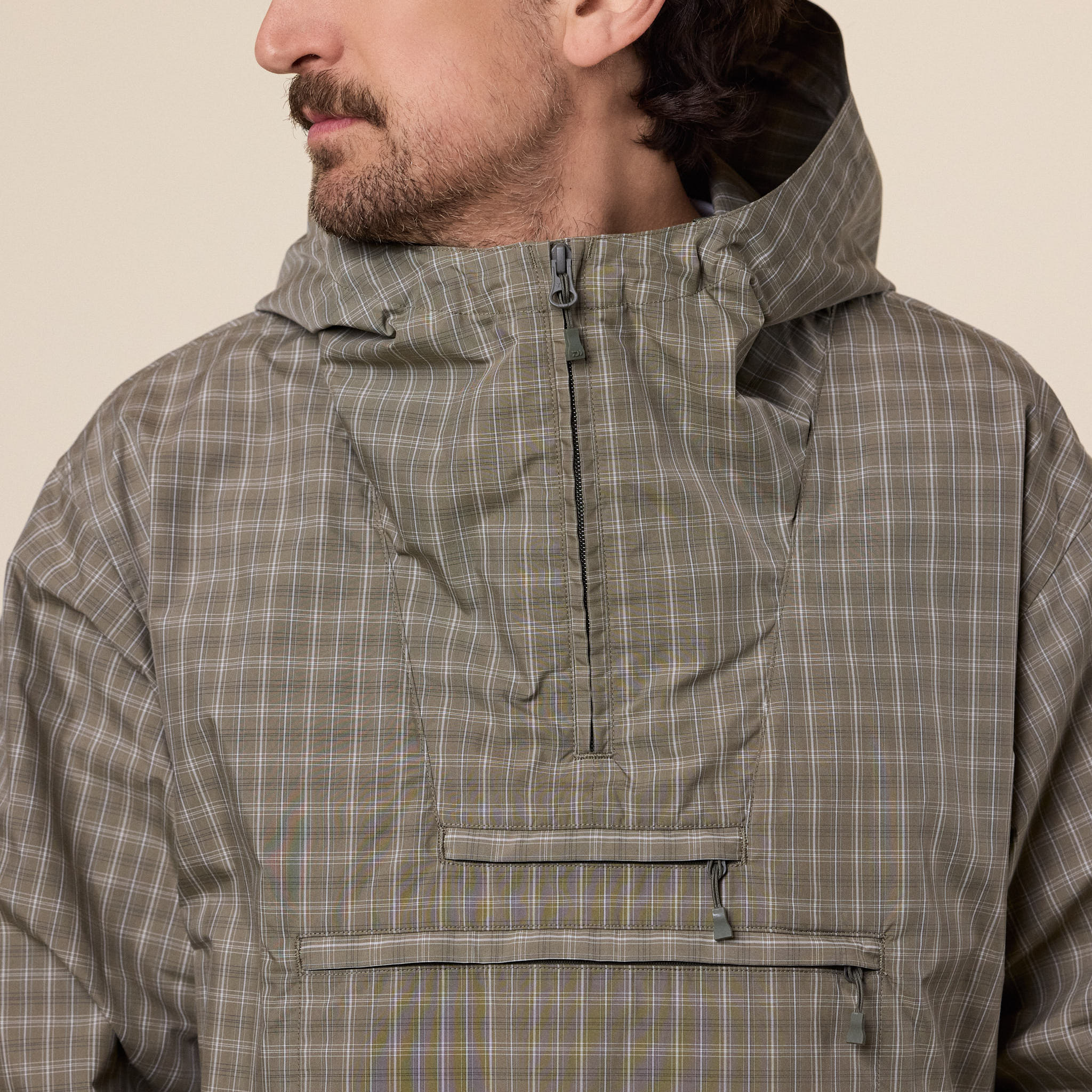 DAIWA Pier 39 - Tech Anorak Jacket Summer Plaid - Sage Grey