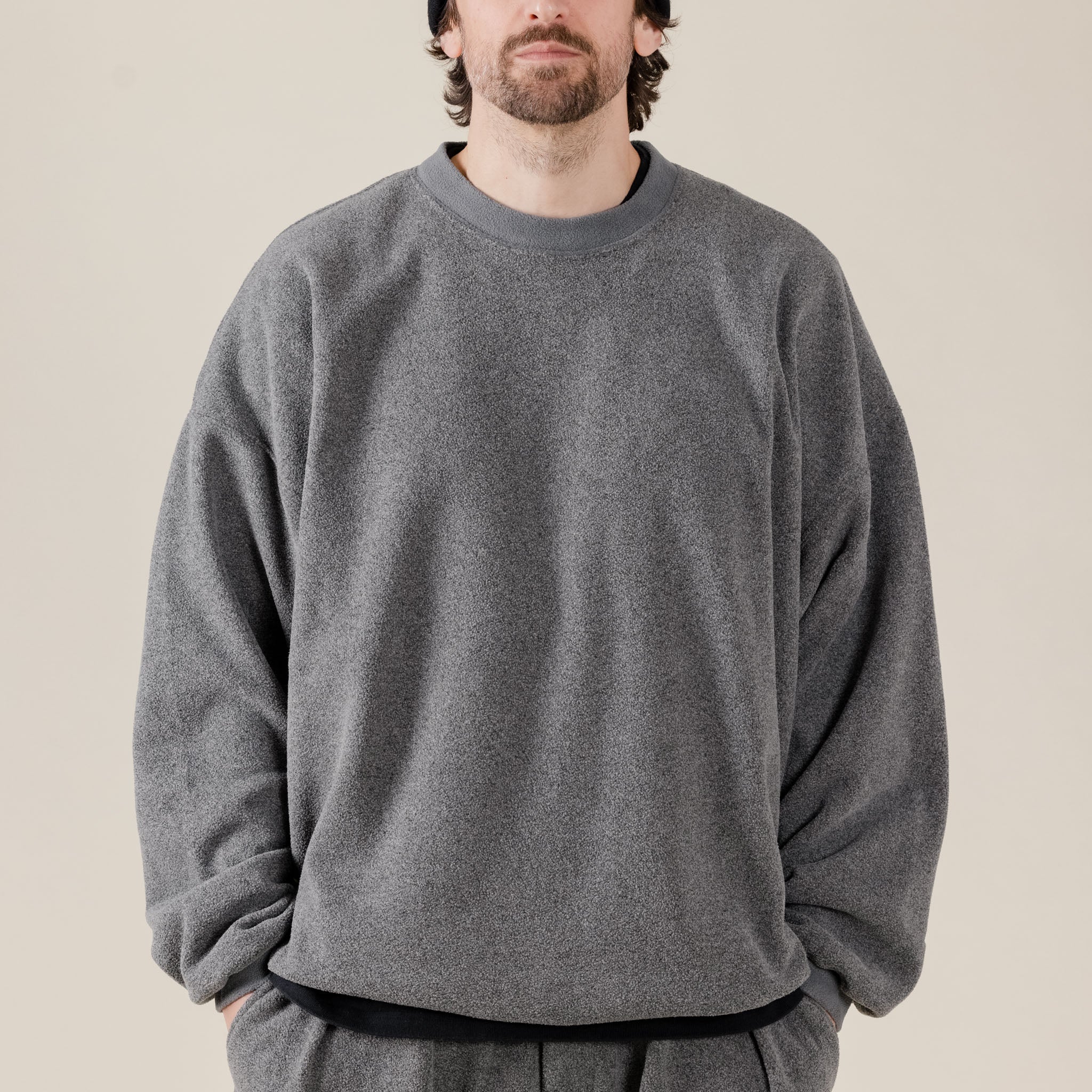 This Thing x Workware - Wide Fleece Sweatshirt - Grey Polartec Fleece