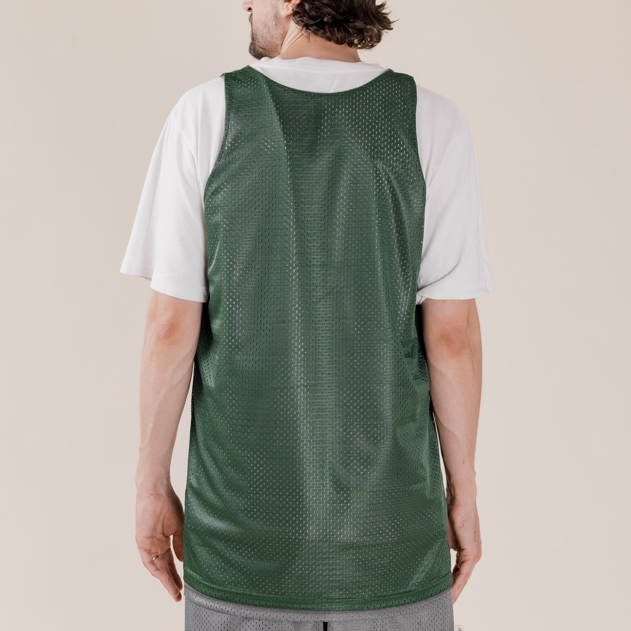 This Thing - Made in USA Reversible Mesh Vest - Athletic Grey / Forest Green