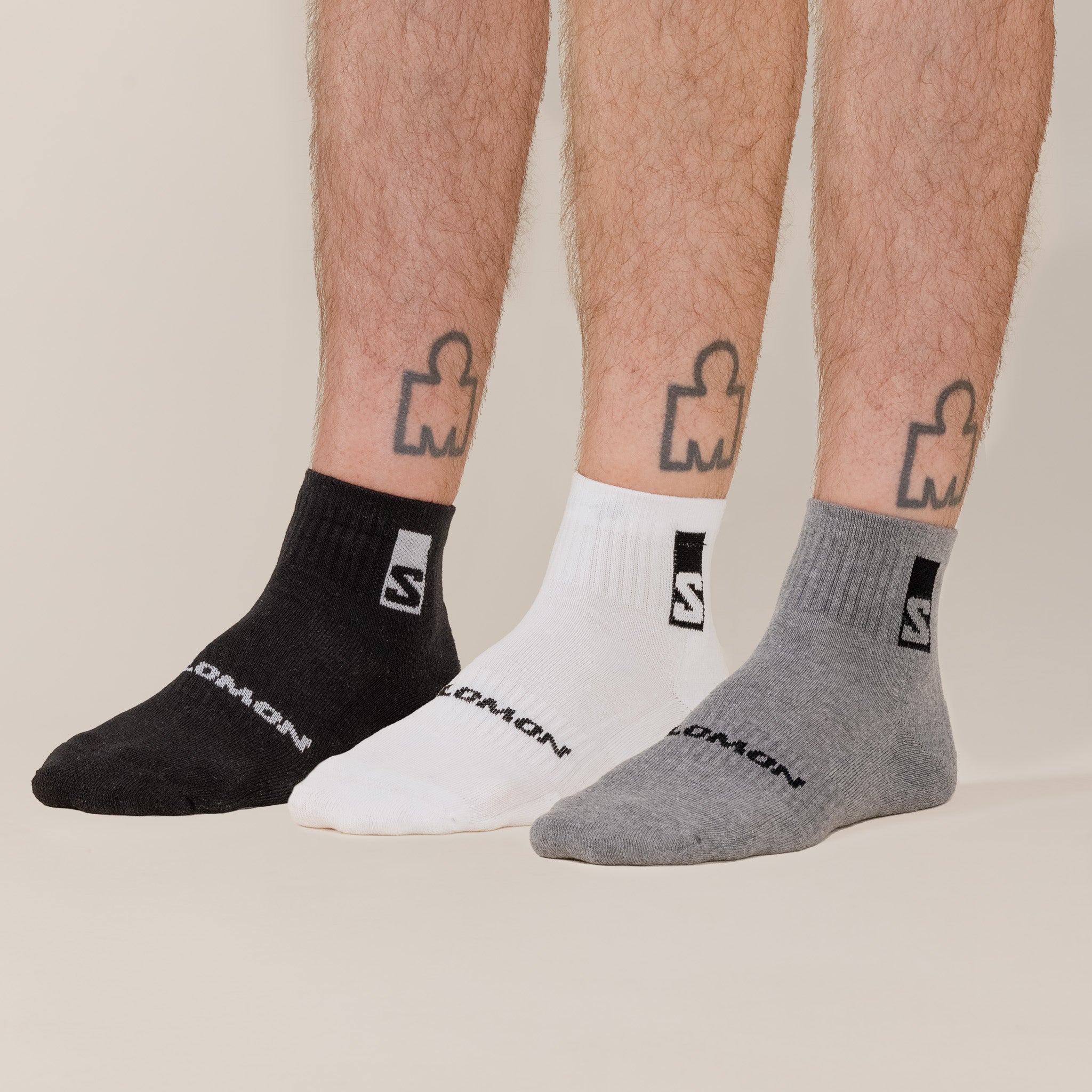Salomon - Everyday Ankle Sock 3 Pack - White/Black/Grey