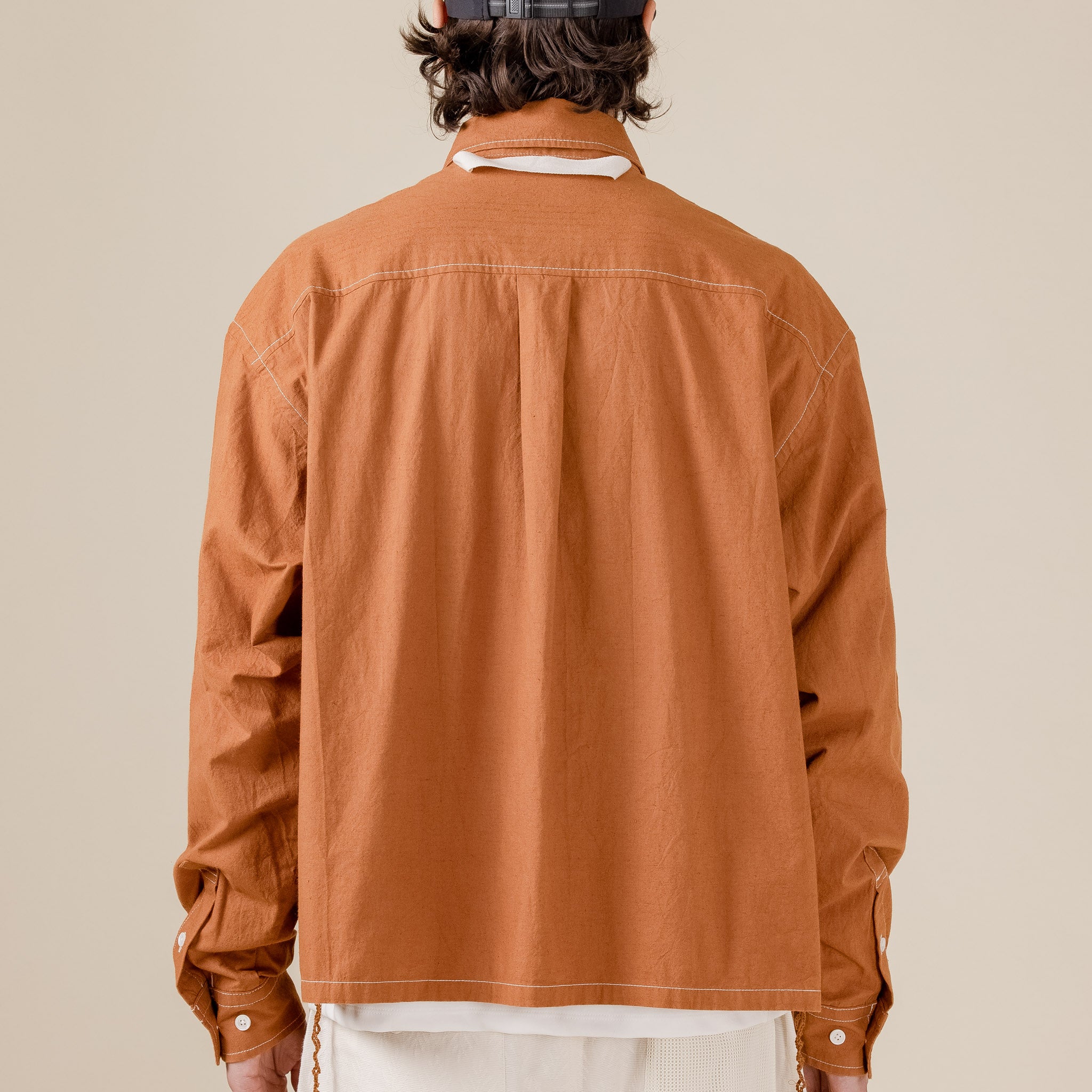 Merely Made - Vintage Nap Cropped Overshirt - Red Clay "merely made stockists" "merely made SS23" "merely made best price"