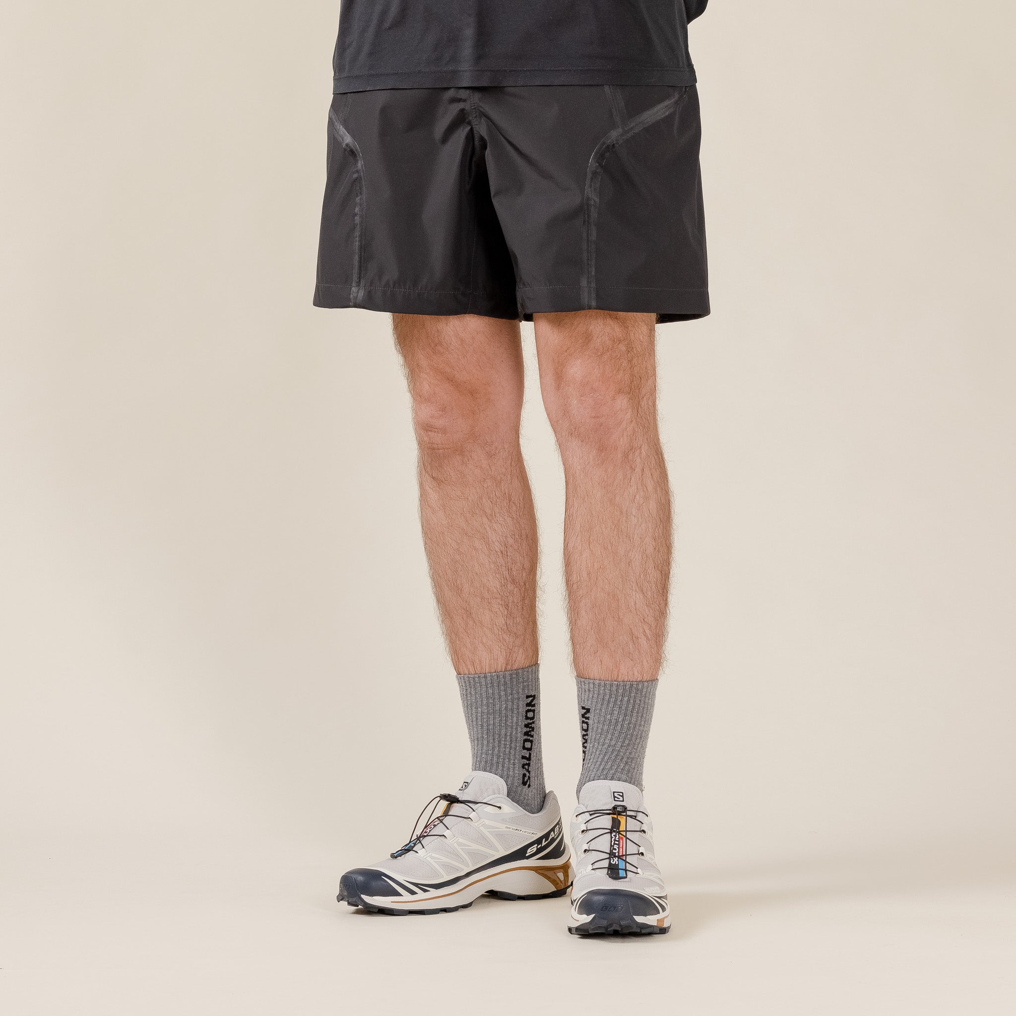 Welter Experiment - WSP003 Seam Sealed 3Layer Shorts - Charcoal Black "welter experiment stockists" "welter experiment uk" "welter experiment korea"